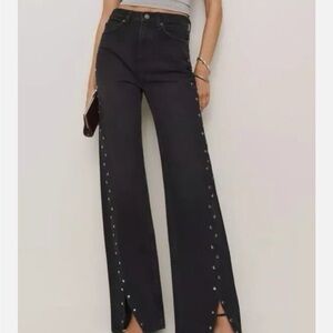 Reformation Black Wide Leg Jeans